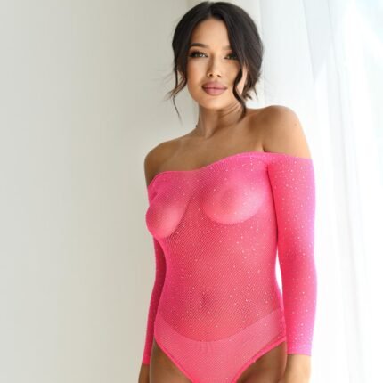 Боді з камінчиками DO2145/2 Рожеве