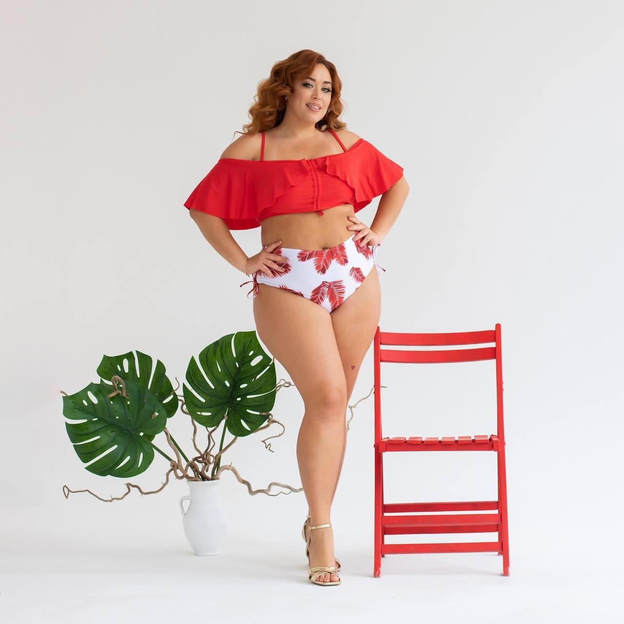 Купальник SW1279/1 (Пір'я червоні) - Зображення 2