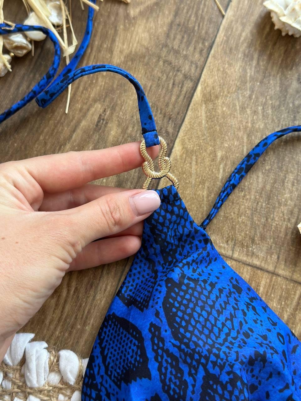 Купальник роздільний зміїна шкіра, синій SW3741 - Зображення 12