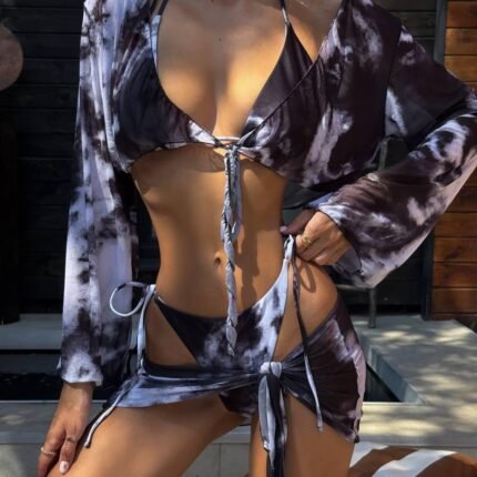 Купальник мрамор чорний SW3724