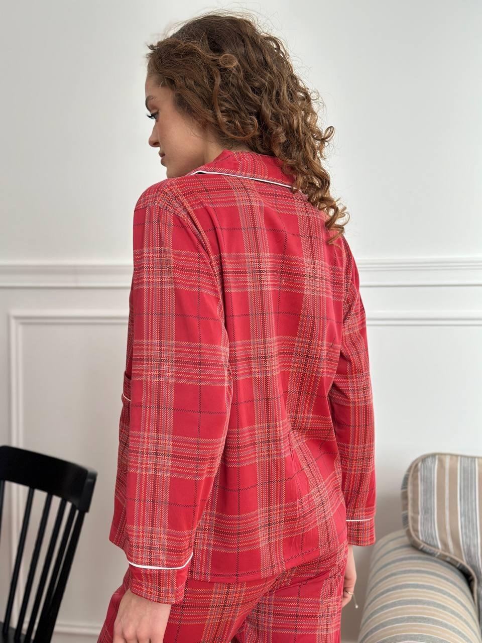 Червона піжама з кишенями DO3867 - Зображення 13