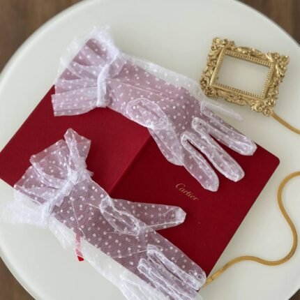 Рукавички AS1028/3 в горошок білі