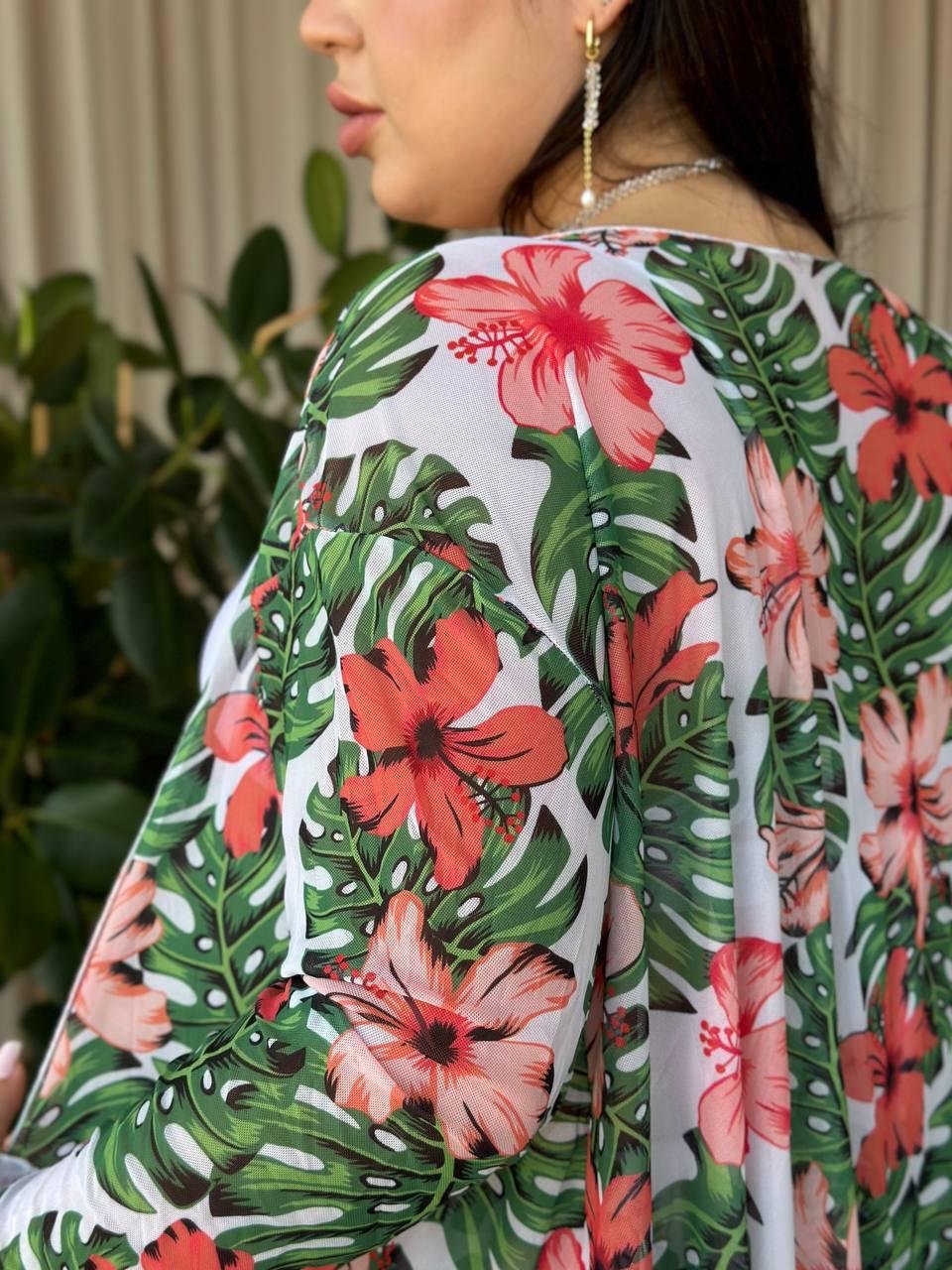 Купальник+ туника SW1252/1 (Листя зелене) - Зображення 9