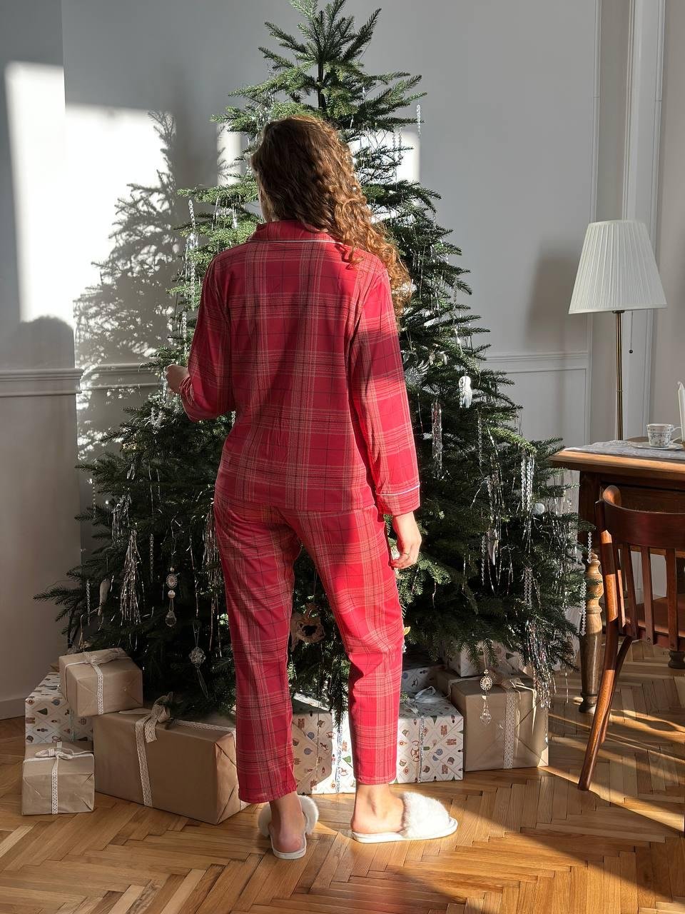 Червона піжама з кишенями DO3867 - Зображення 15