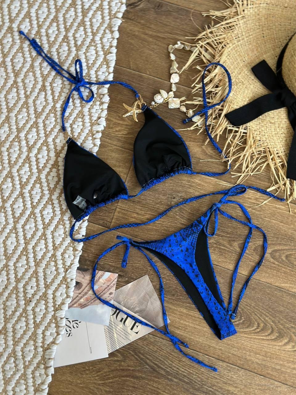 Купальник роздільний зміїна шкіра, синій SW3741 - Зображення 9