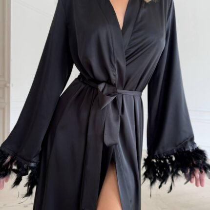 Халат чорний DO3695