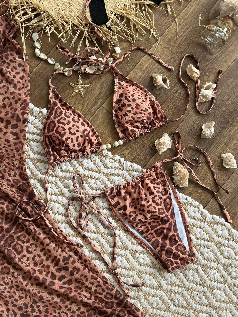 Купальник роздільний+юбка, леопард SW3740 - Зображення 7