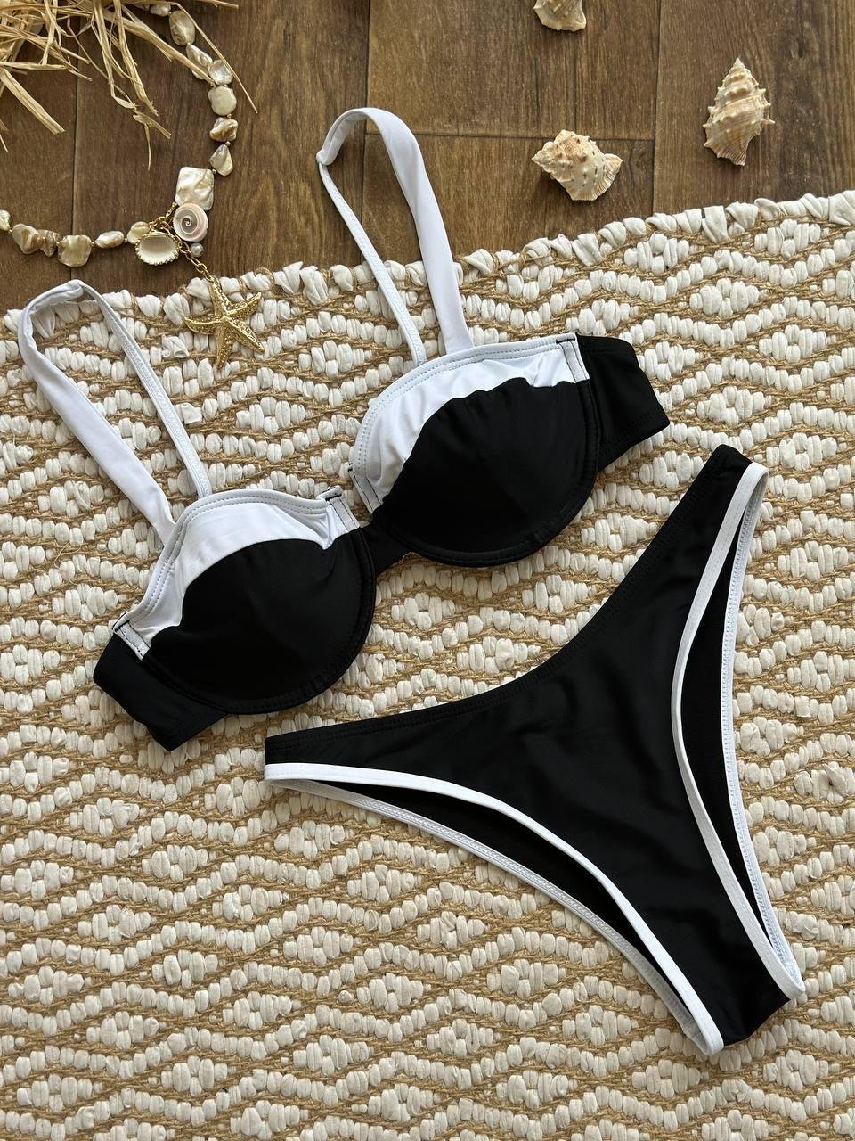 Купальник роздільний чорний з біл.вставками SW3739 - Зображення 12