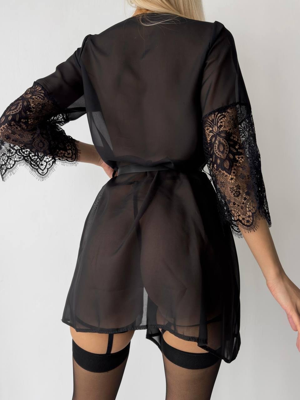 Халат DO3361 чорний - Зображення 6