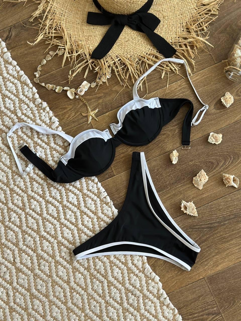 Купальник роздільний чорний з біл.вставками SW3739 - Зображення 14