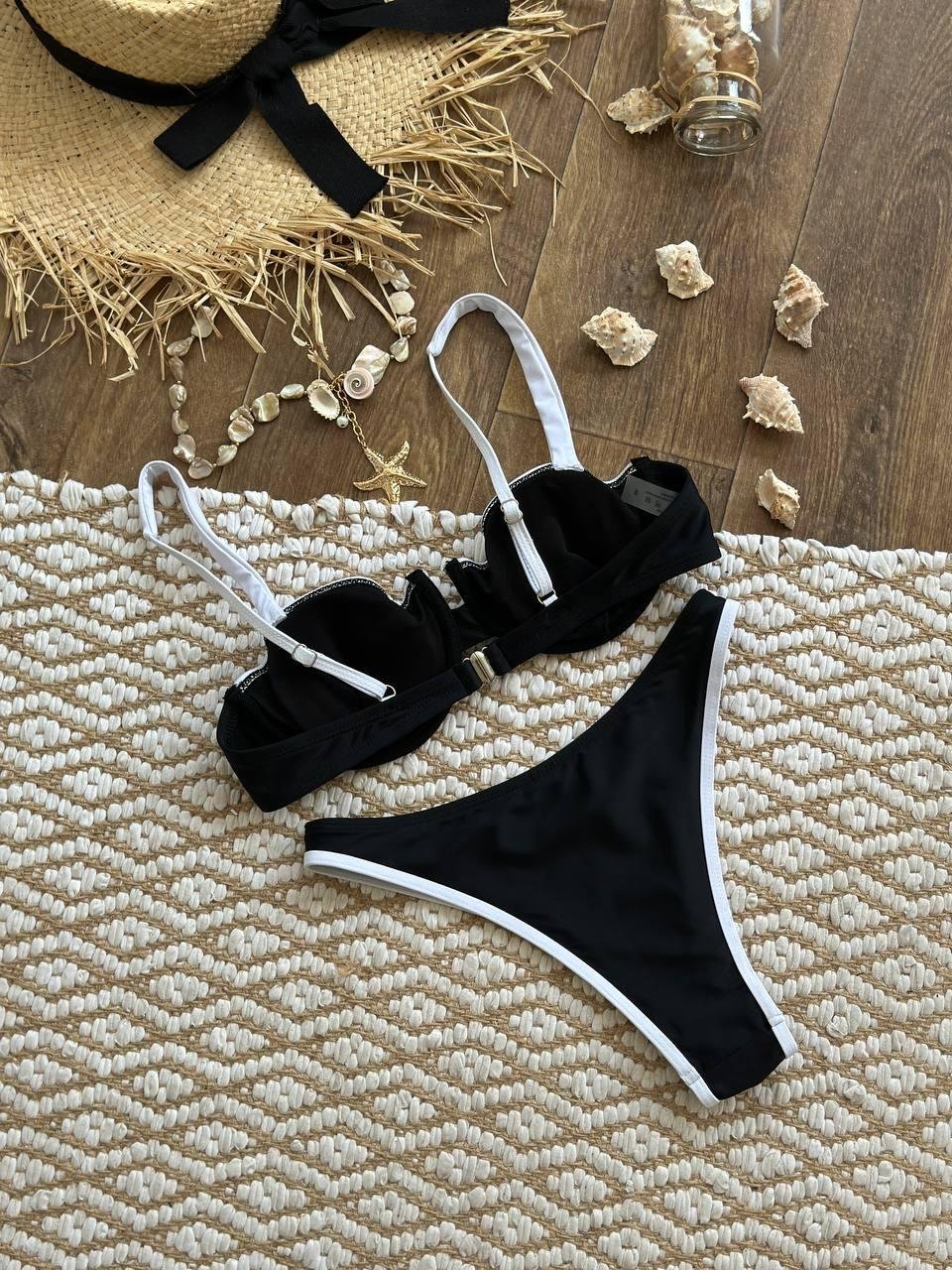 Купальник роздільний чорний з біл.вставками SW3739 - Зображення 9