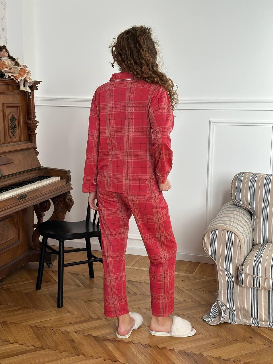 Червона піжама з кишенями DO3867 - Зображення 5