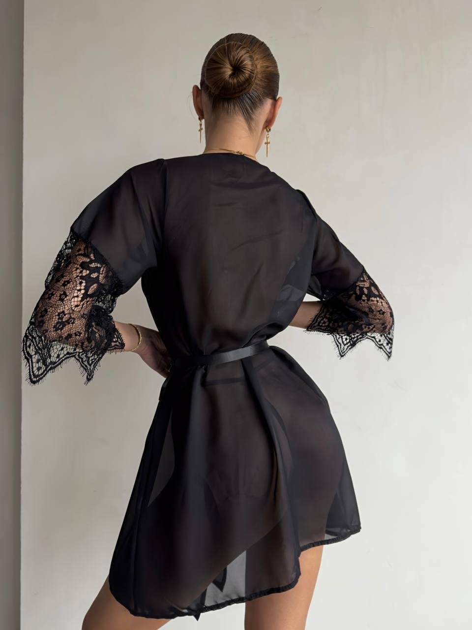 Халат DO3361 чорний - Зображення 9