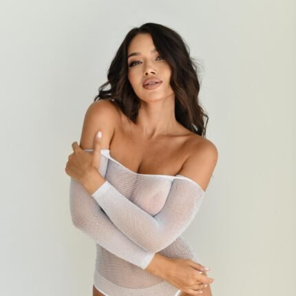 Боді з камінчиками DO2145/1 Біле