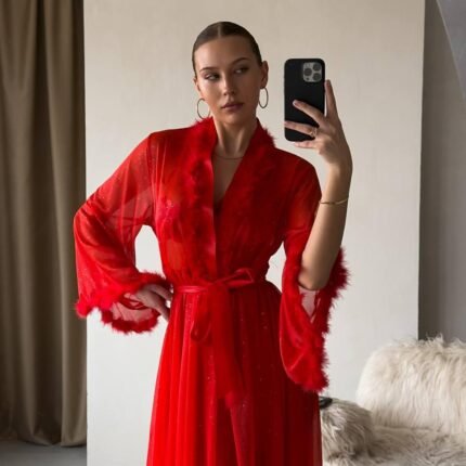 Халат DO3372/1 червоний