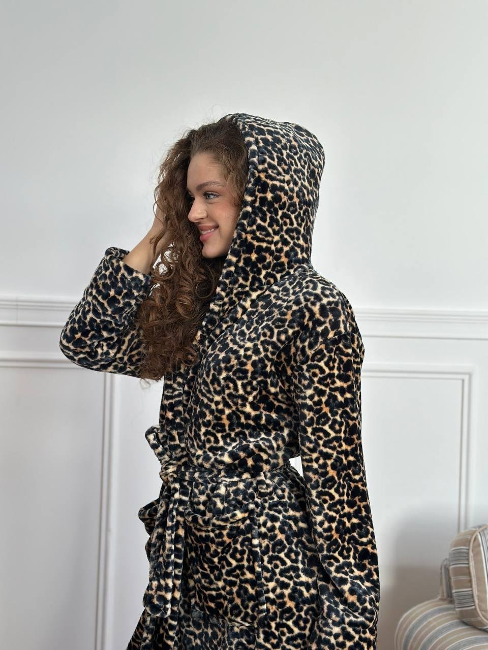 Халат теплий леопардовий DO3819 - Зображення 3