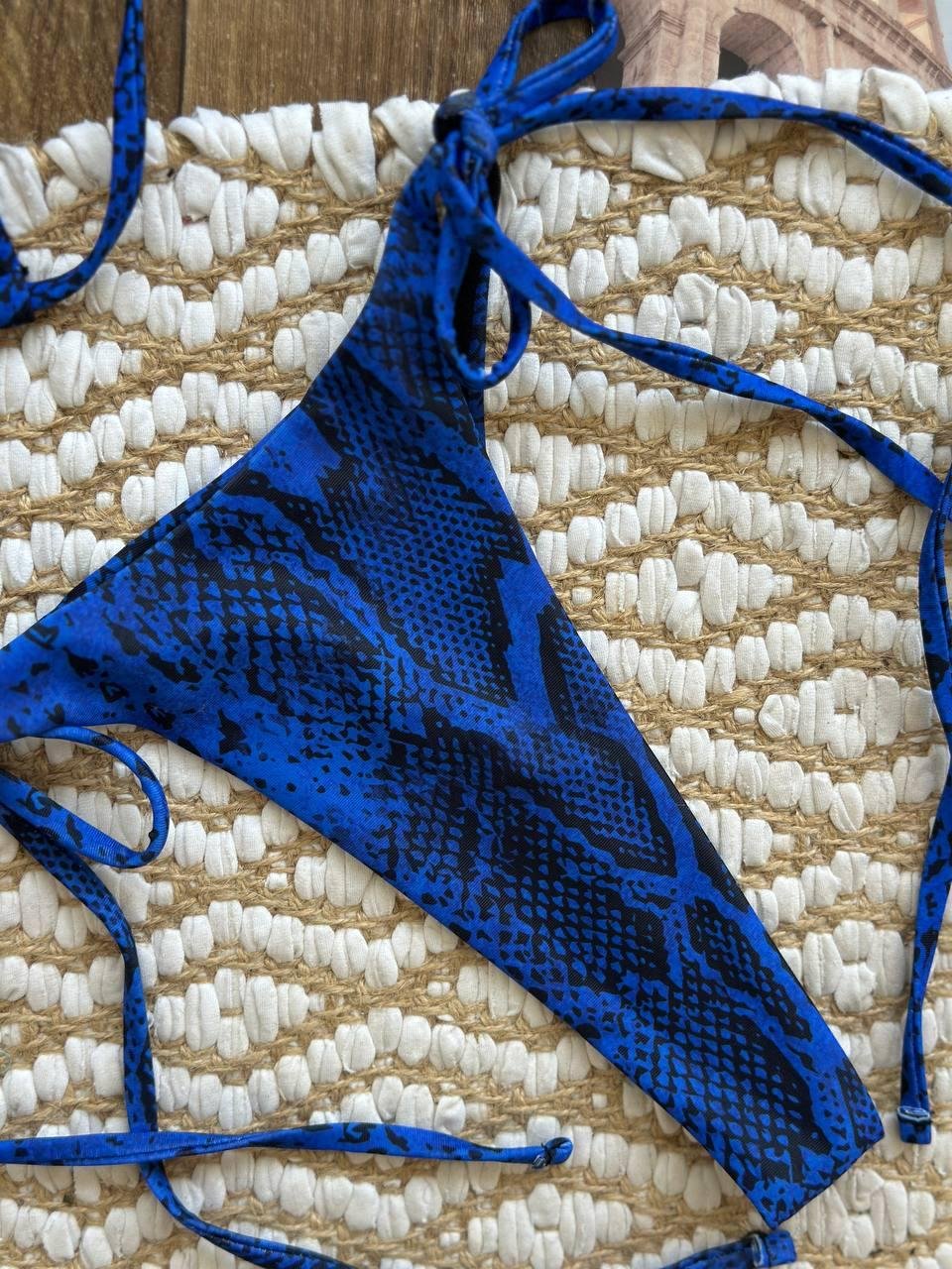 Купальник роздільний зміїна шкіра, синій SW3741 - Зображення 15